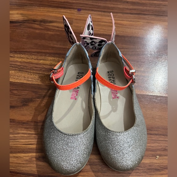 Sophia Webster Mini Chiara Mary Jane Butterfly Flats Leopard Glitter Kids 9 25 - Picture 3 of 15